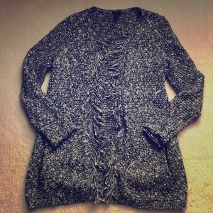 Ann Taylor Factory fringe cardigan